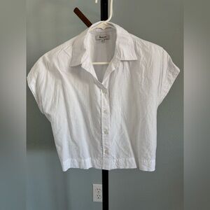Madewell White Cropped Shirt in size small